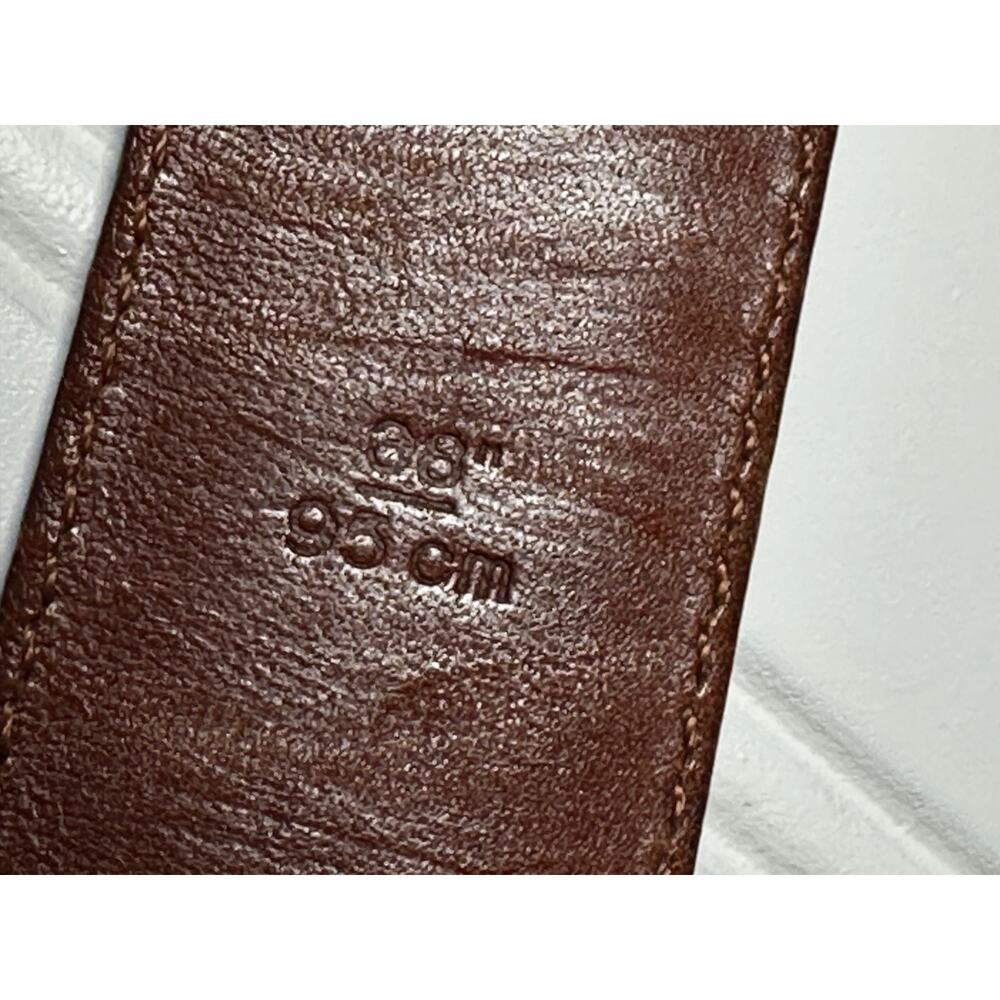 Vintage Coach Model 3921 Burgundy Leather Belt Solid Brass Buckle - Picture 7 of 9